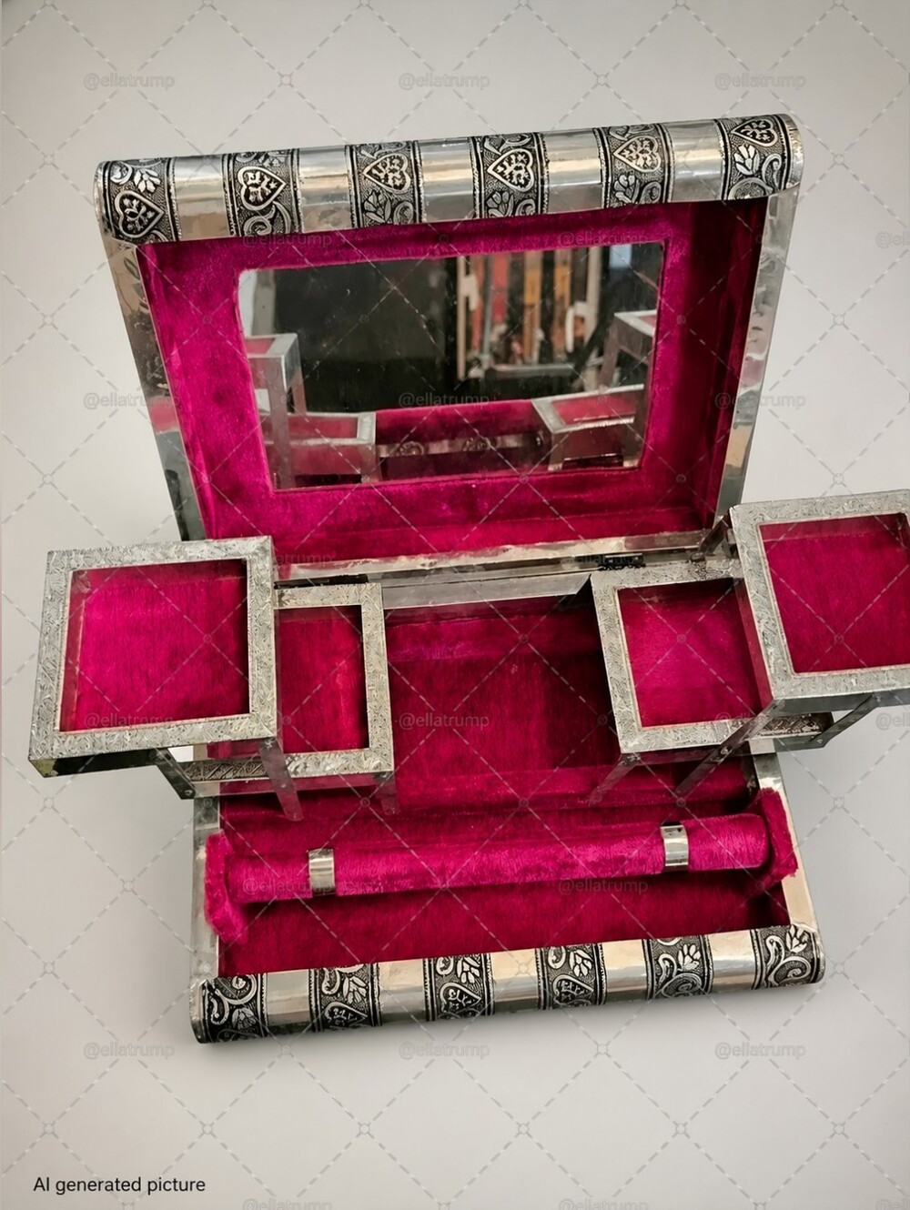 Large Decorative Book Shape Sterling Silver Jewelry Box India Beautiful Unique